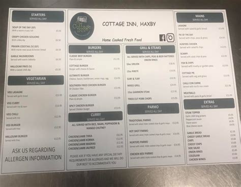 cottage inn haxby|Decent food but .